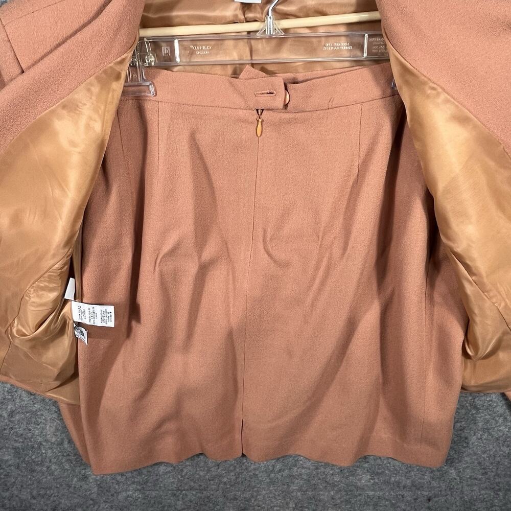 Jones New York‎ Beige Blazer & Skirt Suit Set 100% Wool Work Career Size 14 - Picture 7 of 12